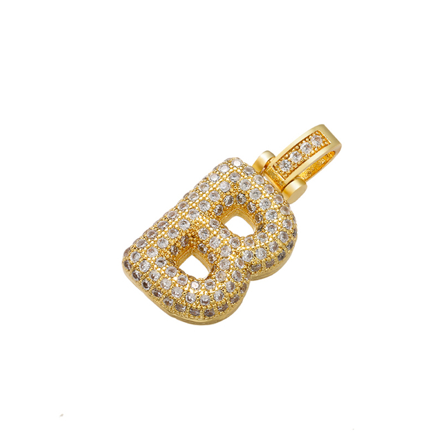 Naszyjnik Delikatny i gruby wisiorek z literą złotą VD614 - ZHUKOU 20x29mm, handmade, biżuteria dla kobiet - Wianko - 25