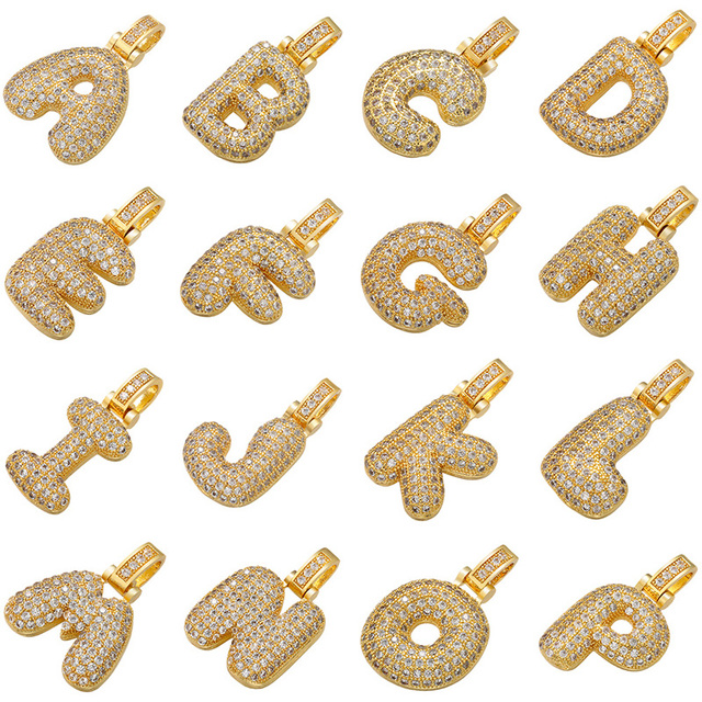 Naszyjnik Delikatny i gruby wisiorek z literą złotą VD614 - ZHUKOU 20x29mm, handmade, biżuteria dla kobiet - Wianko - 22