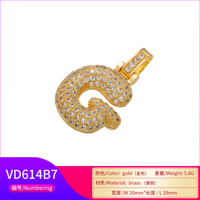 Naszyjnik Delikatny i gruby wisiorek z literą złotą VD614 - ZHUKOU 20x29mm, handmade, biżuteria dla kobiet - Wianko - 56