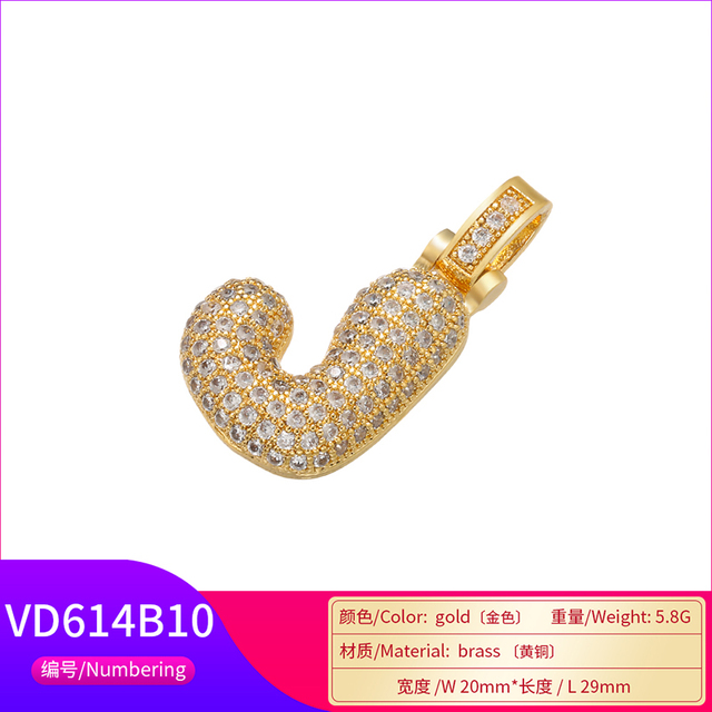 Naszyjnik Delikatny i gruby wisiorek z literą złotą VD614 - ZHUKOU 20x29mm, handmade, biżuteria dla kobiet - Wianko - 59