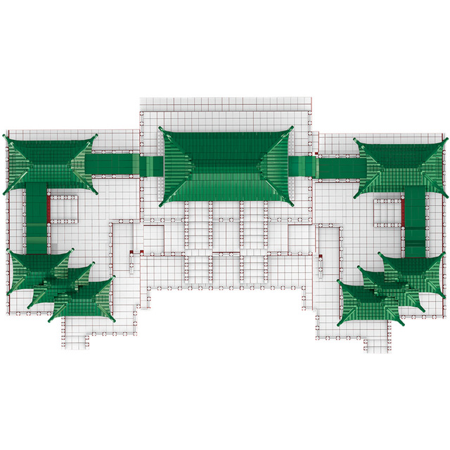 Klocki: Światowa architektura - Pałac Daming cesarza Mini diamentowa zabawka dla dzieci - Wianko - 3