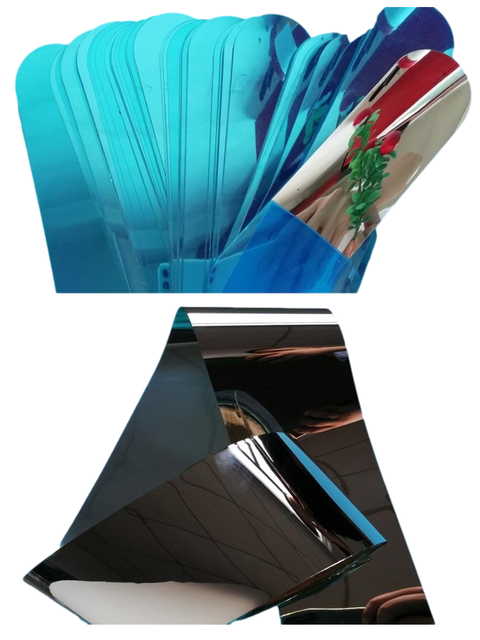 Folia odblaskowa naklejki lustro PET komin wodoodporna - 50cm szerokość - Wianko - 2