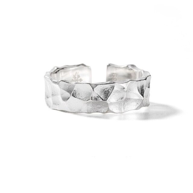 Koreański pierścień Ropuhov 2021 z srebrzystą igłą i kamykiem - Vintage wzór, modna biżuteria ręczna - Wianko - 4