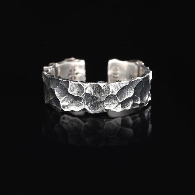 Koreański pierścień Ropuhov 2021 z srebrzystą igłą i kamykiem - Vintage wzór, modna biżuteria ręczna - Wianko - 3