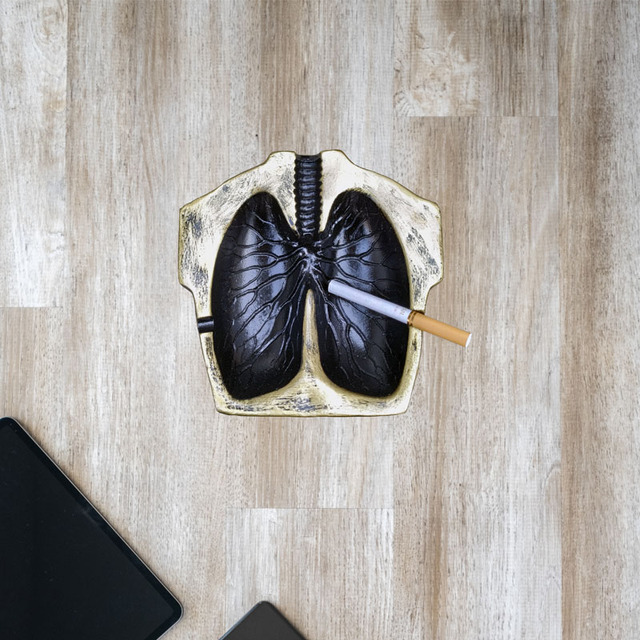 Popielniczka w abstrakcyjnym kształcie płuc z żywicy - prezent dla chłopaka, dekoracja biura i baru - Wianko - 3