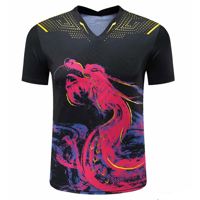 Najnowsze koszulki do tenisa stołowego Chińskiego Smoka 2021 mężczyźni kobiety dzieci ping pong szorty odzież tenisowa t-shirty - Wianko - 5