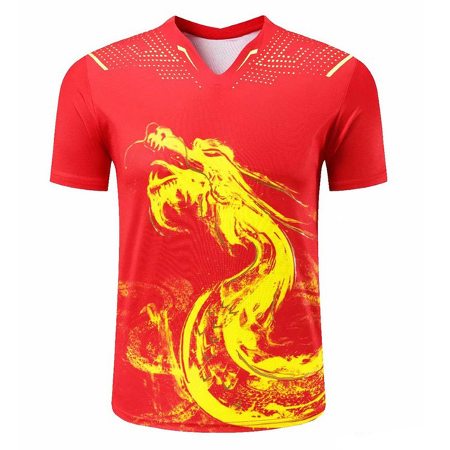 Najnowsze koszulki do tenisa stołowego Chińskiego Smoka 2021 mężczyźni kobiety dzieci ping pong szorty odzież tenisowa t-shirty - Wianko - 3
