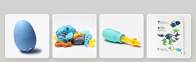 Dinozaury - zabawki składane do nauki demontażu i montażu jaj z nakrętkami - dekoracja DIY i edukacja dla chłopców - Wianko - 3