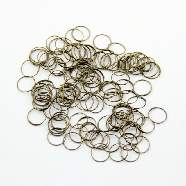 Metalowe pierścionki ośmiokątne 11 mm: srebrzyste, złote, brązowe - zestaw złącz do girland, do kategorii Klamry i haki - Wianko - 4
