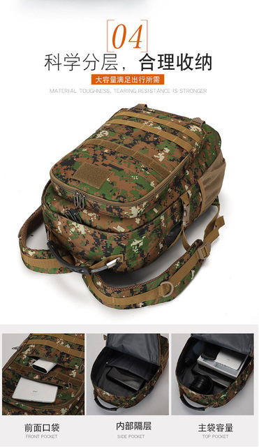 Plecak wspinaczkowy torba taktyczna 40L z gniazdami USB, wodoodporny - podróże, turystyka, kemping - Wianko - 9