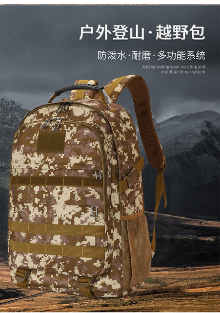 Plecak wspinaczkowy torba taktyczna 40L z gniazdami USB, wodoodporny - podróże, turystyka, kemping - Wianko - 5