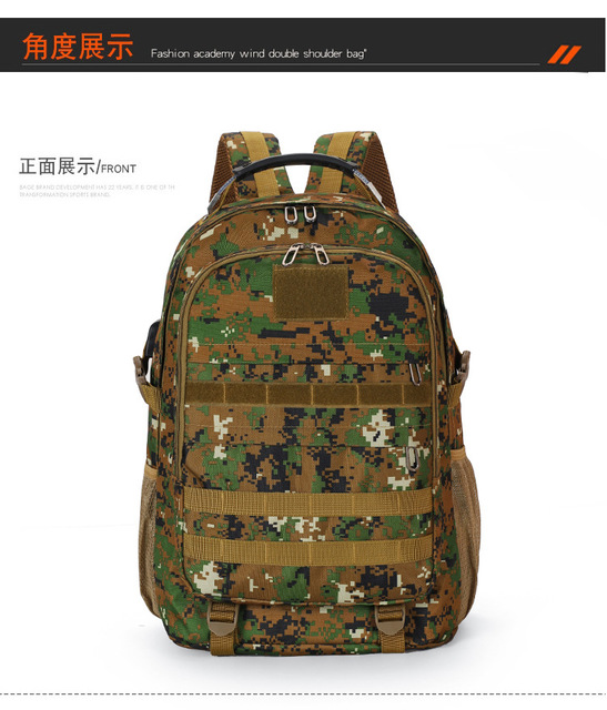 Plecak wspinaczkowy torba taktyczna 40L z gniazdami USB, wodoodporny - podróże, turystyka, kemping - Wianko - 32