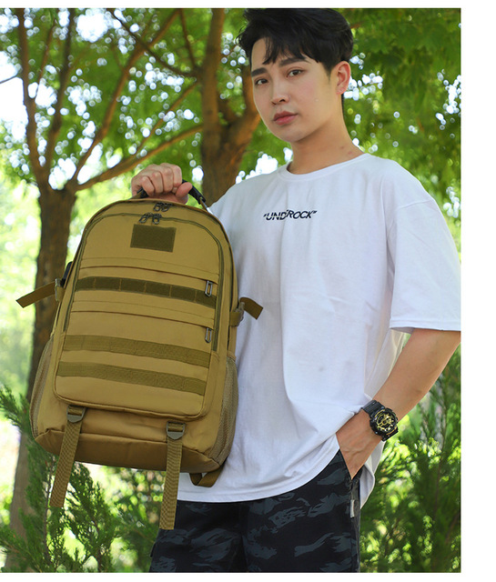 Plecak wspinaczkowy torba taktyczna 40L z gniazdami USB, wodoodporny - podróże, turystyka, kemping - Wianko - 25