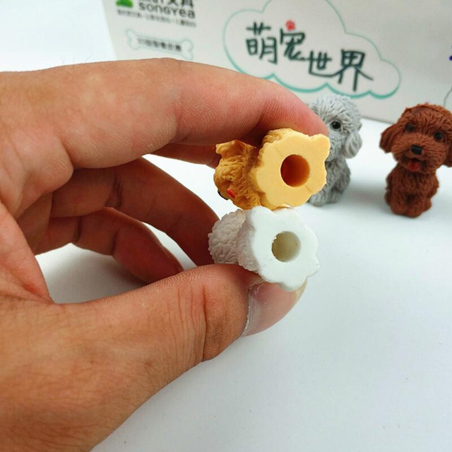 Kawaii Teddy dog eraser - 4 sztuki/partia - zwierzęce kreskówki - gumki do mazania na długopis - prezenty dla dzieci - Wianko - 8