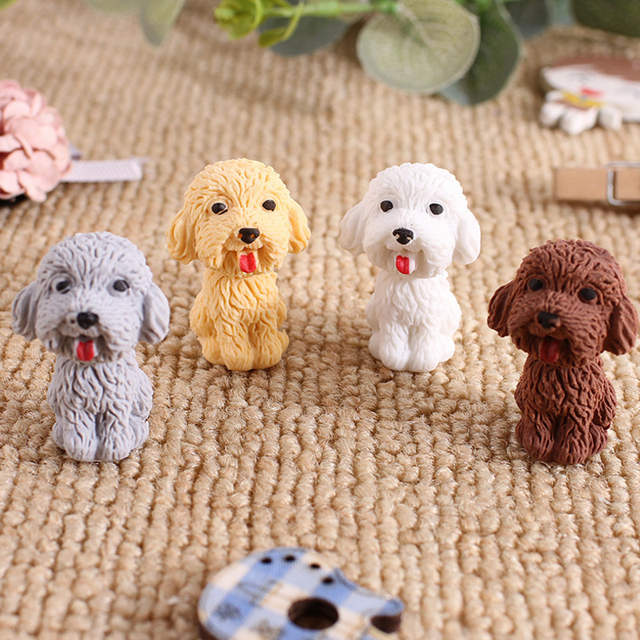 Kawaii Teddy dog eraser - 4 sztuki/partia - zwierzęce kreskówki - gumki do mazania na długopis - prezenty dla dzieci - Wianko - 3