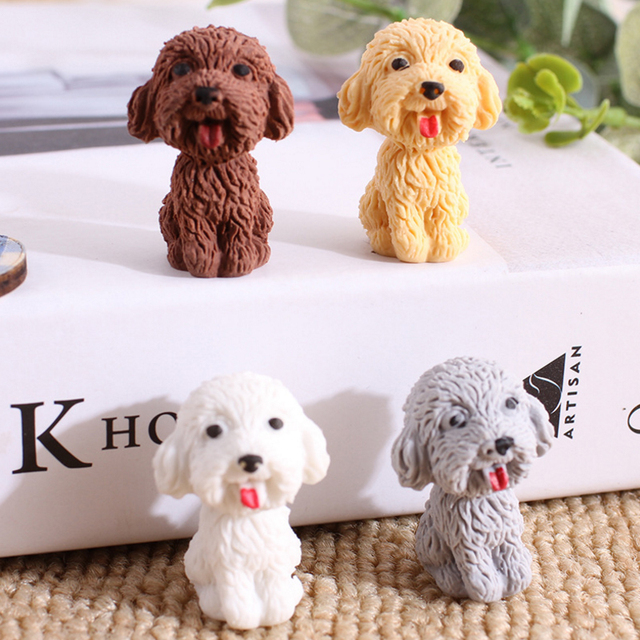 Kawaii Teddy dog eraser - 4 sztuki/partia - zwierzęce kreskówki - gumki do mazania na długopis - prezenty dla dzieci - Wianko - 2