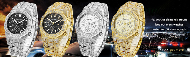 Zegarek męski Hip Hop diamentowy, srebrny, wodoodporny, chronograf, stal nierdzewna, kwarcowy - Wianko - 2