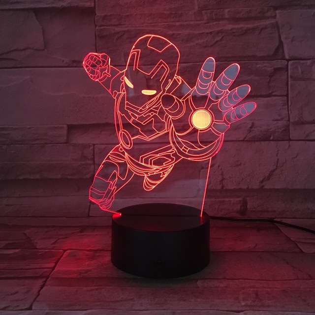 Figurka 3D Iron Man z oświetleniem nocnym LED - Avengers Endgame Spiderman IronMan Maska - Wianko - 7