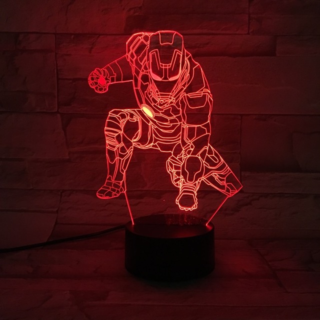 Figurka 3D Iron Man z oświetleniem nocnym LED - Avengers Endgame Spiderman IronMan Maska - Wianko - 1