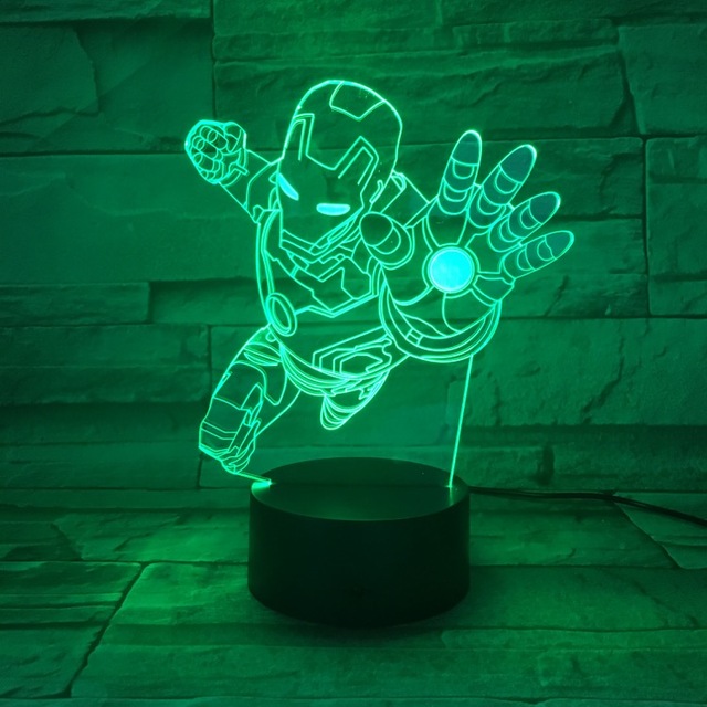 Figurka 3D Iron Man z oświetleniem nocnym LED - Avengers Endgame Spiderman IronMan Maska - Wianko - 8