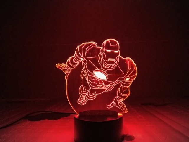 Figurka 3D Iron Man z oświetleniem nocnym LED - Avengers Endgame Spiderman IronMan Maska - Wianko - 4