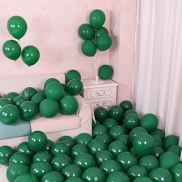 Zielone lateksowe balony Retro, 30 sztuk, 5/10 cala, dekoracje na urodziny dla dorosłych - Wianko - 5