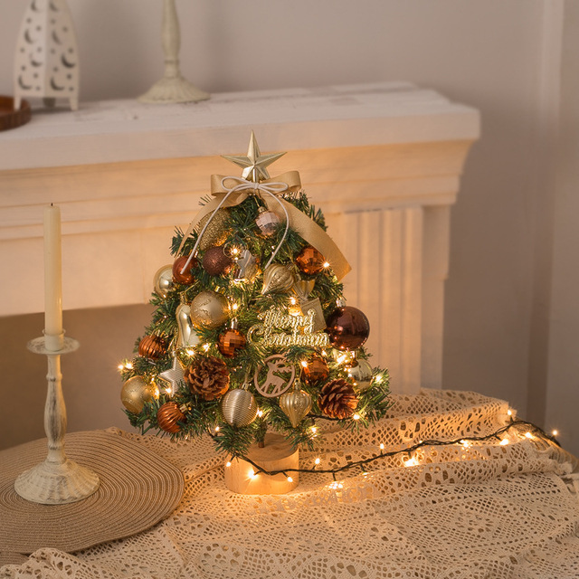 Drzewko świąteczne mini z dekoracjami 2021 - prezenty na Nowy Rok i ozdoby dla całej rodziny - Wianko - 5