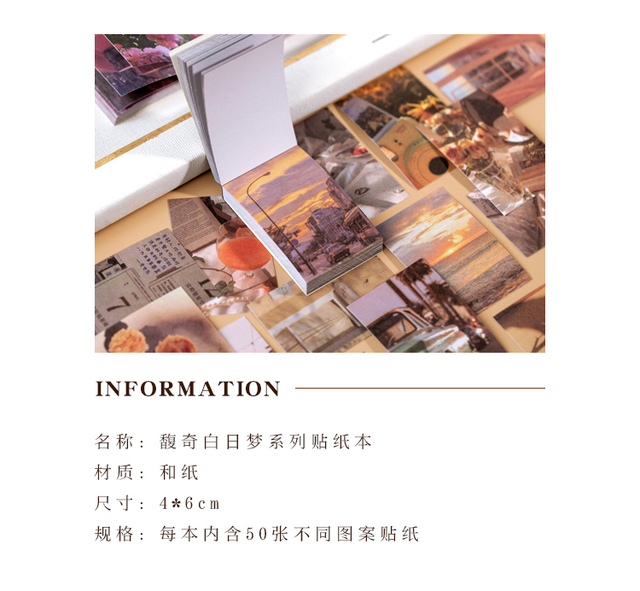 Naklejki książka Album Scrapbooking pamiętnik DIY papier dekoracyjny - seria Fu Qi Daydream - Wianko - 2