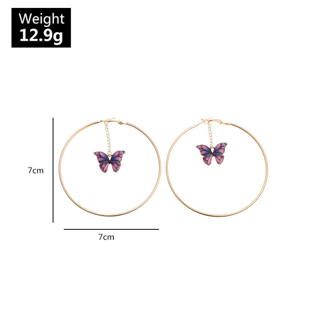 Europejskie francuskie koło kolczyki wiszące w kształcie motyla - moda damska 2020 - Wianko - 17