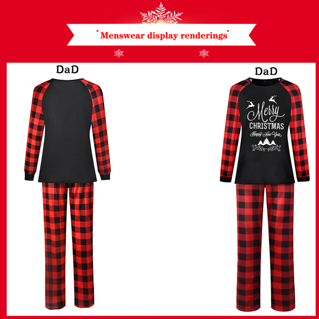 2021 rodzinna piżama bożonarodzeniowa mama i ja litery zestawy tata syn Homewear 2 sztuki Xmas bielizna - Wianko - 10