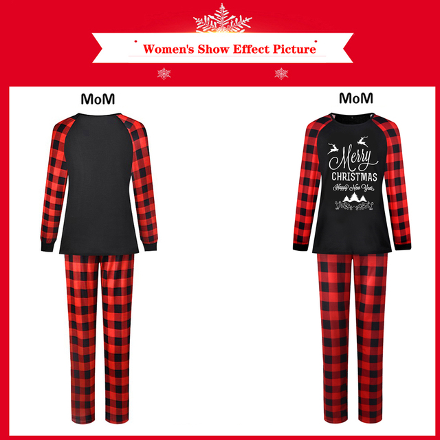 2021 rodzinna piżama bożonarodzeniowa mama i ja litery zestawy tata syn Homewear 2 sztuki Xmas bielizna - Wianko - 9