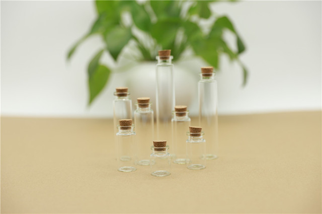 Mini szklane słoiki butelki korek, 24 sztuki, 22*100mm, 25ml, przezroczyste - Wianko - 1