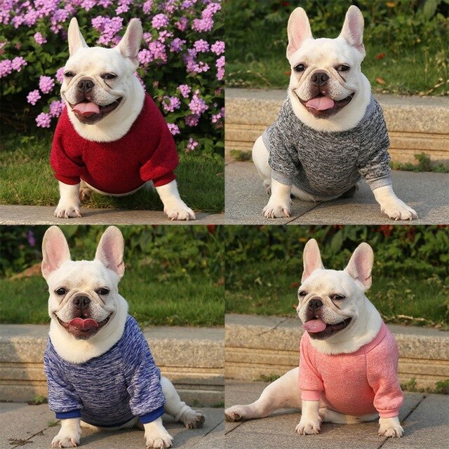 Zimowe ciepłe ubrania dla psów Puppy Cat Pet sweter miękki solidny kolor sweter kurtka płaszcz artykuły dla zwierząt dla małych średnich psów Chihuahua - Wianko - 3