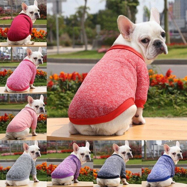 Zimowe ciepłe ubrania dla psów Puppy Cat Pet sweter miękki solidny kolor sweter kurtka płaszcz artykuły dla zwierząt dla małych średnich psów Chihuahua - Wianko - 2