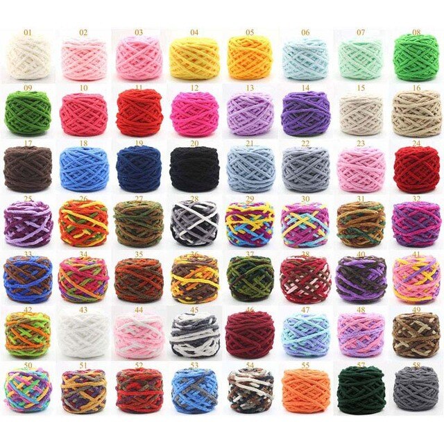 Skein bawełnianych przędz chenille o wadze 100g, kolorowe dzianiny, aksamitne kolory, idealne do szydełkowania i robienia własnych swetrów Chunky - Wianko - 5