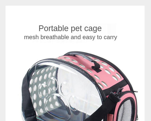 Przewoźnik plecak dla kotów - składany, oddychający, przezroczysta torba podróżna do noszenia kotów w modnym stylu - Wianko - 5