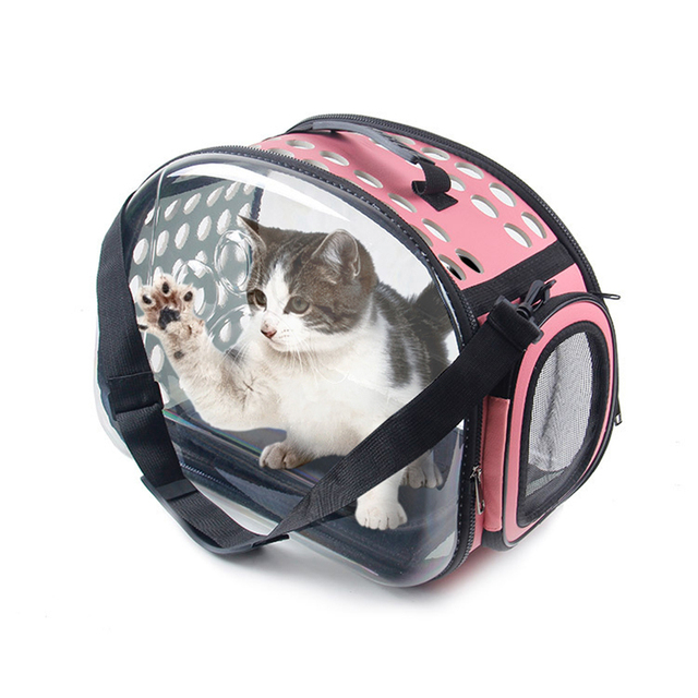 Przewoźnik plecak dla kotów - składany, oddychający, przezroczysta torba podróżna do noszenia kotów w modnym stylu - Wianko - 3