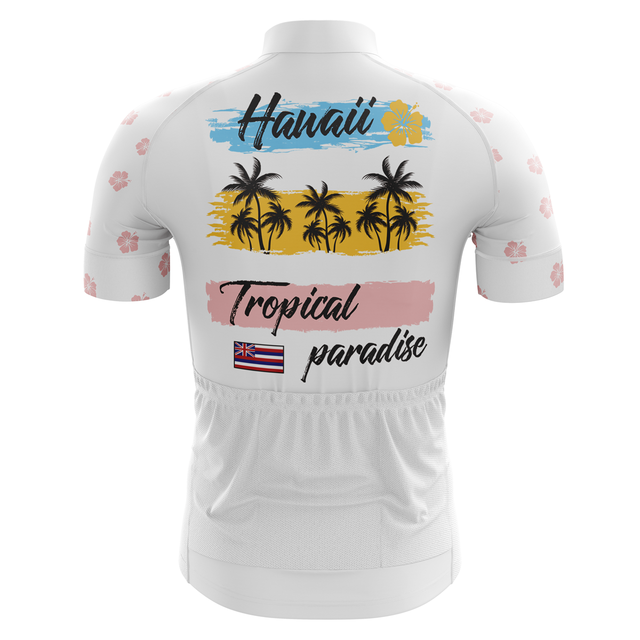 Męska koszulka rowerowa 2020 New Hawaii Tropical Paradise HIRBGOD - żółta z krótkim rękawem, wzór: drzewo kokosowe - Wianko - 10