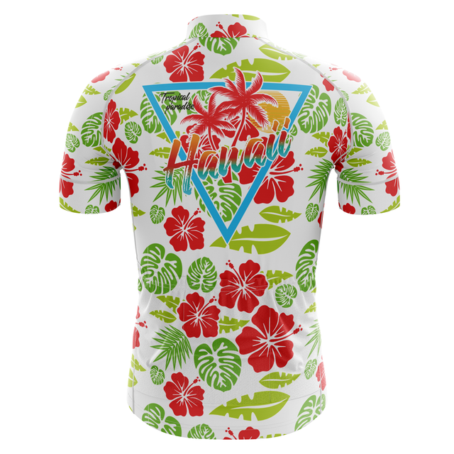 Męska koszulka rowerowa 2020 New Hawaii Tropical Paradise HIRBGOD - żółta z krótkim rękawem, wzór: drzewo kokosowe - Wianko - 12