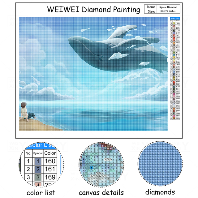 Diamentowe malowanie wieloryb Art Fantasy krajobraz z pełnym wiertłem - Wianko - 5