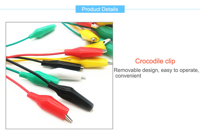 10 sztuk zacisków krokodylkowych do przewodów elektrycznych, kolorowe, DIY, zaciski zasilające podwójnie zakończone, klipsy krokodylkowe - Wianko - 2