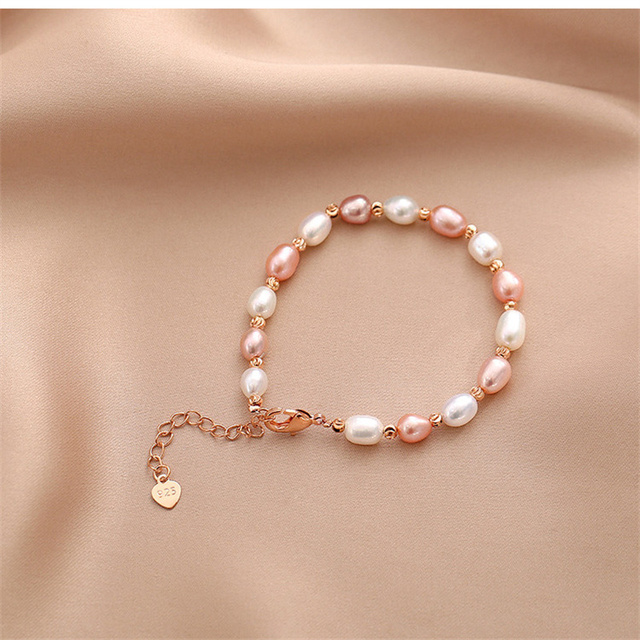 Elegancka bransoletka z naturalną perłą słodkowodną i srebrem pr.925 - Wianko - 5