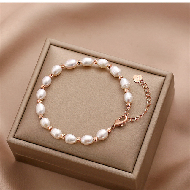 Elegancka bransoletka z naturalną perłą słodkowodną i srebrem pr.925 - Wianko - 8