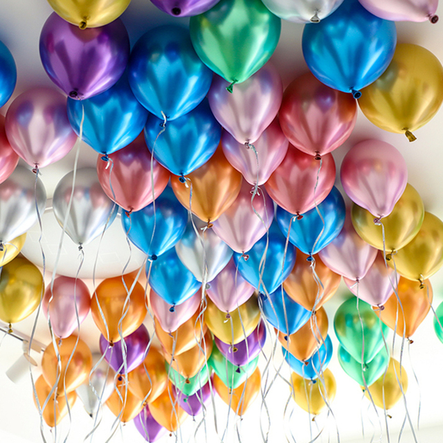 Zestaw 10 matowych lateksowych balonów konfetti z metalowym wykończeniem - idealne dekoracje na Baby Shower, ślub, imprezę urodzinową i Sylwestra - Wianko - 1