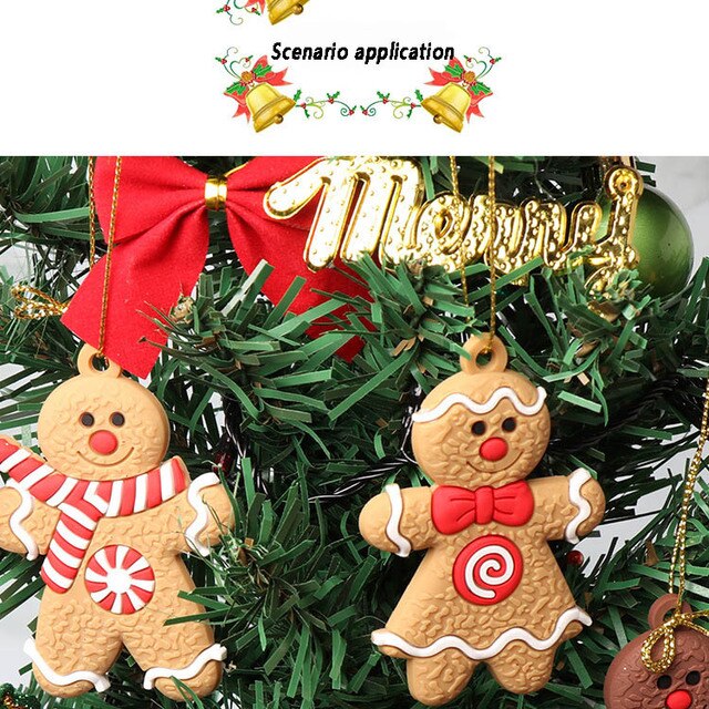 Ozdoba choinkowa wisząca Gingerbread Man, 7.5cm, ozdoby na bożonarodzeniowe dekoracje - Wianko - 8