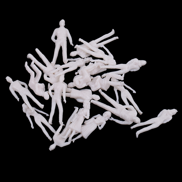 Niepomalowane miniaturowe modele ludzi - zestaw 40 sztuk w skali 1/50 i 1/100, idealny do modelowania architektonicznego - Wianko - 12