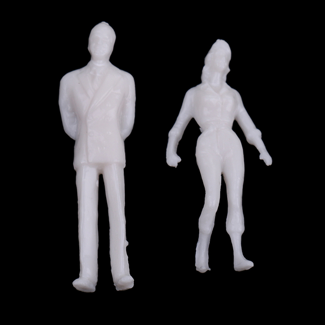 Niepomalowane miniaturowe modele ludzi - zestaw 40 sztuk w skali 1/50 i 1/100, idealny do modelowania architektonicznego - Wianko - 10