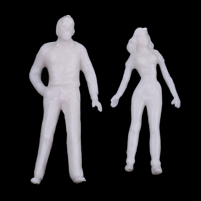 Niepomalowane miniaturowe modele ludzi - zestaw 40 sztuk w skali 1/50 i 1/100, idealny do modelowania architektonicznego - Wianko - 8