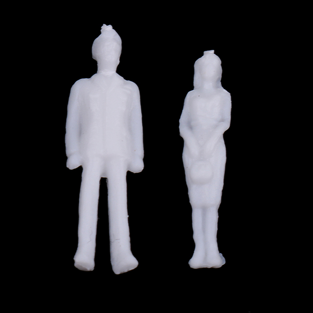 Niepomalowane miniaturowe modele ludzi - zestaw 40 sztuk w skali 1/50 i 1/100, idealny do modelowania architektonicznego - Wianko - 7