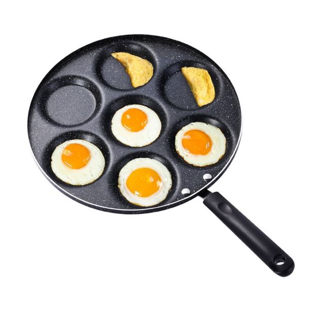 Patelnia z 7 otworami do omletów i naleśników, nieprzywierające uszka na jajka, idealna na steki omletowe - Wianko - 15